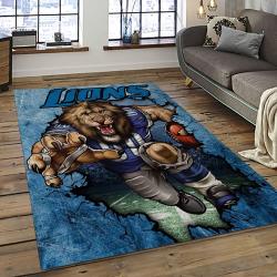 NFL Detroit Lion Football Sport Team Logo Carpet Rectangle Area Rug For Living Room Home Room Decor Gift For Fans DLO78