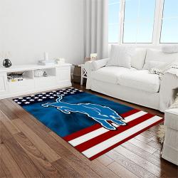 nfl detroit lion football sport team logo carpet rectangle area rug for living room home room decor gift for fans light room dlo45