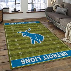 NFL Detroit Lions Rectangle Rug Personalized Non-Slip Carpet Gift For Football Fans DTRL18