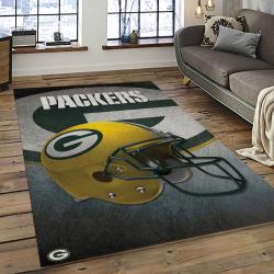 NFL Green Bay Packers Rectangle Rug Personalized Non-Slip Carpet Gift For Football Fans GBPK13