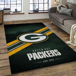 NFL Green Bay Packers Rectangle Rug Personalized Non-Slip Carpet Gift For Football Fans GBPK43