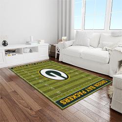 nfl green bay packers football sport team logo carpet rectangle area rug for living room home room decor gift for fans light room grbp18