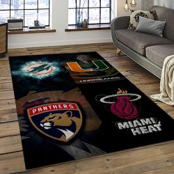NFL Miami Dolphins Football Sport Team Logo Carpet Rectangle Area Rug For Living Room Home Room Decor Gift For Fans MDP1