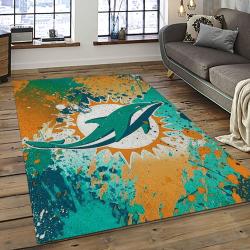 NFL Miami Dolphins Football Sport Team Logo Carpet Rectangle Area Rug For Living Room Home Room Decor Gift For Fans MDP11