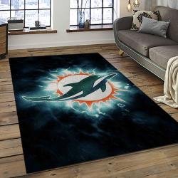 NFL Miami Dolphins Football Sport Team Logo Carpet Rectangle Area Rug For Living Room Home Room Decor Gift For Fans MDP15