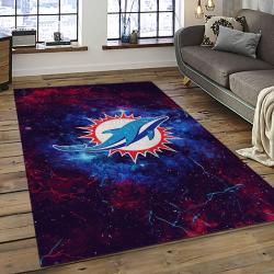 NFL Miami Dolphins Football Sport Team Logo Carpet Rectangle Area Rug For Living Room Home Room Decor Gift For Fans MDP16