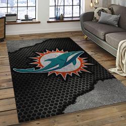 NFL Miami Dolphins Football Sport Team Logo Carpet Rectangle Area Rug For Living Room Home Room Decor Gift For Fans MDP18
