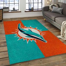 NFL Miami Dolphins Football Sport Team Logo Carpet Rectangle Area Rug For Living Room Home Room Decor Gift For Fans MDP19