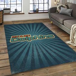 NFL Miami Dolphins Football Sport Team Logo Carpet Rectangle Area Rug For Living Room Home Room Decor Gift For Fans MDP2