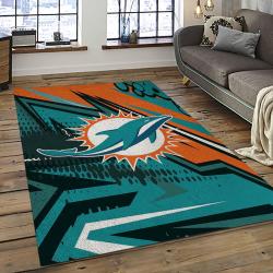 NFL Miami Dolphins Football Sport Team Logo Carpet Rectangle Area Rug For Living Room Home Room Decor Gift For Fans MDP20