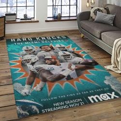 NFL Miami Dolphins Football Sport Team Logo Carpet Rectangle Area Rug For Living Room Home Room Decor Gift For Fans MDP23
