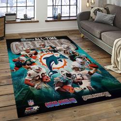 NFL Miami Dolphins Football Sport Team Logo Carpet Rectangle Area Rug For Living Room Home Room Decor Gift For Fans MDP30