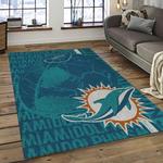 nfl miami dolphins football sport team logo carpet rectangle area rug for living room home room decor gift for fans dark room mdp35