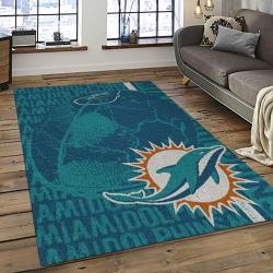 NFL Miami Dolphins Football Sport Team Logo Carpet Rectangle Area Rug For Living Room Home Room Decor Gift For Fans MDP35