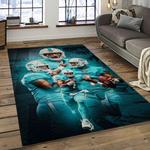 nfl miami dolphins football sport team logo carpet rectangle area rug for living room home room decor gift for fans dark room mdp51