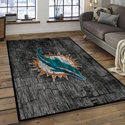 NFL Miami Dolphins Football Sport Team Logo Carpet Rectangle Area Rug For Living Room Home Room Decor Gift For Fans MDPH3