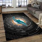 nfl miami dolphins football sport team logo carpet rectangle area rug for living room home room decor gift for fans dark room mdph5