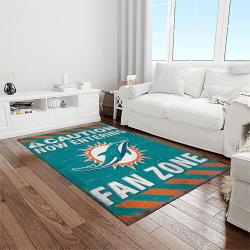 nfl miami dolphins football sport team logo carpet rectangle area rug for living room home room decor gift for fans light room mdp10