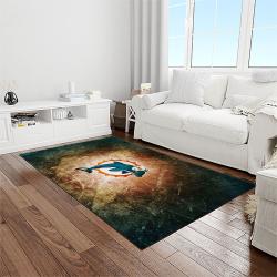 nfl miami dolphins football sport team logo carpet rectangle area rug for living room home room decor gift for fans light room mdp14