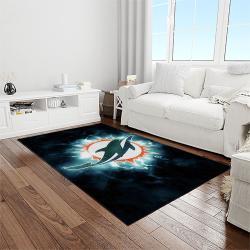 nfl miami dolphins football sport team logo carpet rectangle area rug for living room home room decor gift for fans light room mdp15