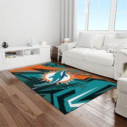 nfl miami dolphins football sport team logo carpet rectangle area rug for living room home room decor gift for fans light room mdp20
