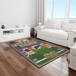 nfl miami dolphins football sport team logo carpet rectangle area rug for living room home room decor gift for fans light room mdp31