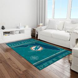 nfl miami dolphins football sport team logo carpet rectangle area rug for living room home room decor gift for fans light room mdp34