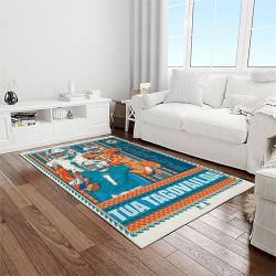 nfl miami dolphins football sport team logo carpet rectangle area rug for living room home room decor gift for fans light room mdp47
