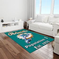 nfl miami dolphins football sport team logo carpet rectangle area rug for living room home room decor gift for fans light room mdp49
