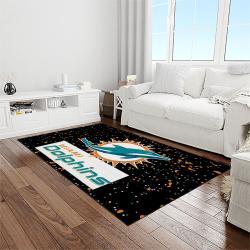 nfl miami dolphins football sport team logo carpet rectangle area rug for living room home room decor gift for fans light room mdp68