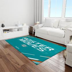 nfl miami dolphins football sport team logo carpet rectangle area rug for living room home room decor gift for fans light room mdp7