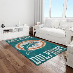 nfl miami dolphins football sport team logo carpet rectangle area rug for living room home room decor gift for fans light room mdp72