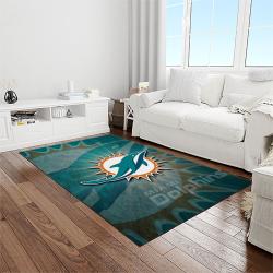 nfl miami dolphins football sport team logo carpet rectangle area rug for living room home room decor gift for fans light room mdp77