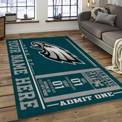 NFL Philadelphia Eagles Rectangle Rug Personalized Non-Slip Carpet Gift For Football Fans PDE2