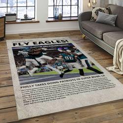 NFL Philadelphia Eagles Rectangle Rug Personalized Non-Slip Carpet Gift For Football Fans PDE22