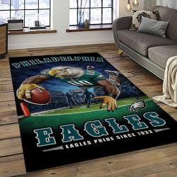 NFL Philadelphia Eagles Rectangle Rug Personalized Non-Slip Carpet Gift For Football Fans PDE33