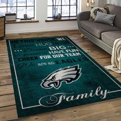 NFL Philadelphia Eagles Rectangle Rug Personalized Non-Slip Carpet Gift For Football Fans PDE41