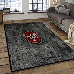 NFL San Francisco 49ers Rectangle Rug Personalized Non-Slip Carpet Gift For Football Fans SFCC3