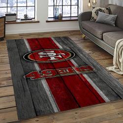 NFL San Francisco 49ers Rectangle Rug Personalized Non-Slip Carpet Gift For Football Fans SFCC9