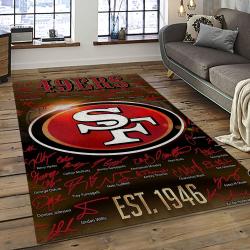 NFL San Francisco 49ers Rectangle Rug Personalized Non-Slip Carpet Gift For Football Fans SFRE1