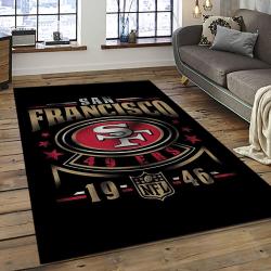 NFL San Francisco 49ers Rectangle Rug Personalized Non-Slip Carpet Gift For Football Fans SFRE105