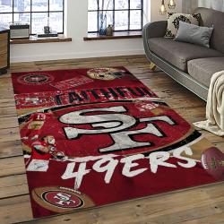 NFL San Francisco 49ers Rectangle Rug Personalized Non-Slip Carpet Gift For Football Fans SFRE14