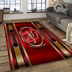 NFL San Francisco 49ers Rectangle Rug Personalized Non-Slip Carpet Gift For Football Fans SFRE54