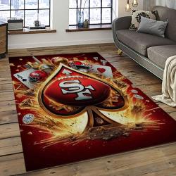 NFL San Francisco 49ers Rectangle Rug Personalized Non-Slip Carpet Gift For Football Fans SFRE60
