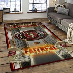 NFL San Francisco 49ers Rectangle Rug Personalized Non-Slip Carpet Gift For Football Fans SFRE7