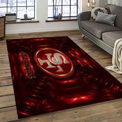 NFL San Francisco 49ers Rectangle Rug Personalized Non-Slip Carpet Gift For Football Fans SFRE75