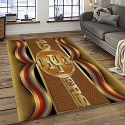NFL San Francisco 49ers Rectangle Rug Personalized Non-Slip Carpet Gift For Football Fans SFRE89