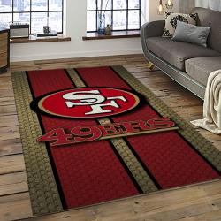 NFL San Francisco 49ers Rectangle Rug Personalized Non-Slip Carpet Gift For Football Fans SFRE98