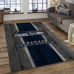 NFL Seattle Seahawks Rectangle Rug Personalized Non-Slip Carpet Gift For Football Fans SASH9