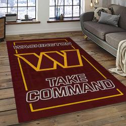 NFL Washington Commanders Rectangle Rug Personalized Non-Slip Carpet Gift For Football Fans WTC1